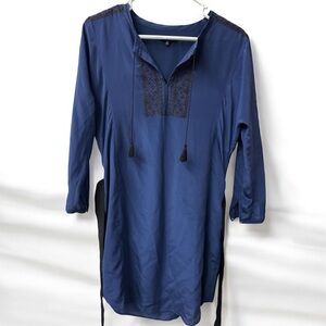 Madewell Navy Tunic with Embroidered Detail